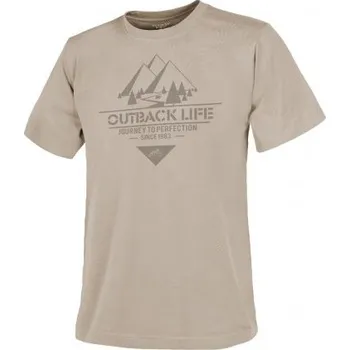 Pánské tričko HELIKON-TEX Triko Outback Life, khaki, Helikon-Tex, Barva Outback life, Velikost S