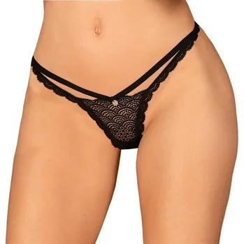 Dámské erotické kalhotky Obsessive Chemeris tanga - černá: XS/S