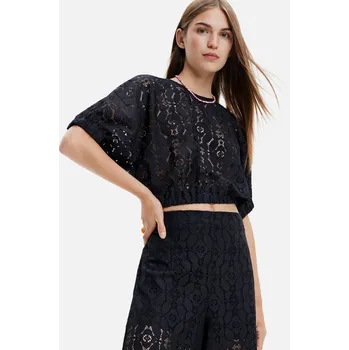 Oblečení a móda Černý dámský krajkový top Desigual Lucca - Dámské DESIGUAL černá 2273065