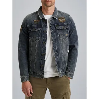 Pánská casual bunda Pánská jeans bunda PME LEGEND PDJ2508715 DCV Denim jacket with badges Velikost: XXXL