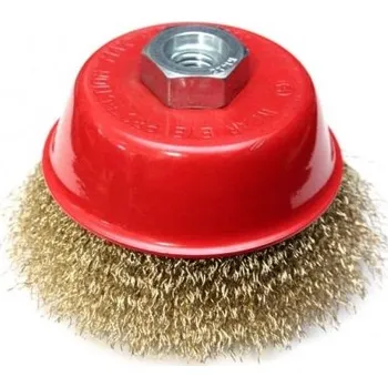 Příslušenství k brusce DEDRA Brusný kartáčový kotouč 100mm, hrnkový, mosazný