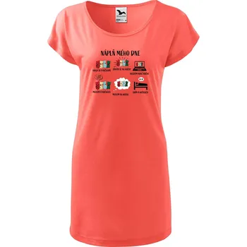 Dámské tričko DOBRÝ TRIKO Dámské tričko/šaty Náplň dne Velikost: 2XL, Barva: Korálová