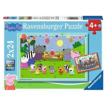 Puzzle Prasátko Peppa na oslavě 2x24 dílků