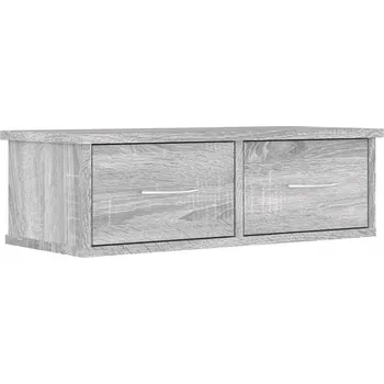 Televizní stolek Závěsná TV skříňka se 2 zásuvkami, dub sonoma, 60x26x18,5 cm