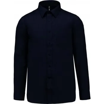 Pánská košile COTTON Pánská košile s dlouhým rukávem KARIBAN, námořnická modrá, Barva Navy Blue, Velikost 3XL