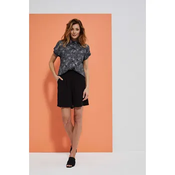 Viskózové šortky s vysokým pasem Moodo černá | vícebarevná 1929556