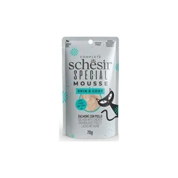 Krmivo pro kočku Schesir Cat kapsa Special Mousse Skin&Coat los/kuř 70g