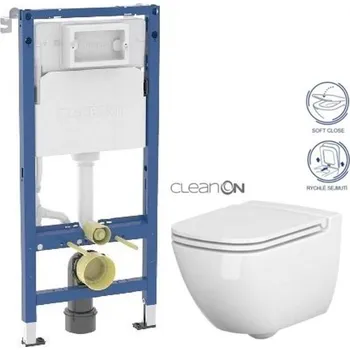 Klozet GEBERIT DuofixBasic bez tlačítka + WC CERSANIT CLEANON CASPIA + SEDÁTKO 458.103.00.2 X CP1