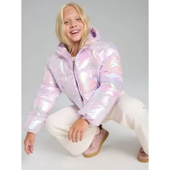 Oblečení a móda Sinsay - Krátká bunda s kapucí s holografickým efektem - levandulová - 687EI-04X - 687EI-04X-140