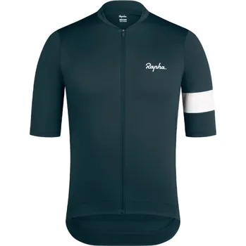 cyklistický dres Pánský dres RAPHA Core Forest Green/White - M