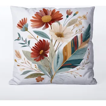 Povlak na polštář 45x45 nepromokavý polyester boho květiny 2