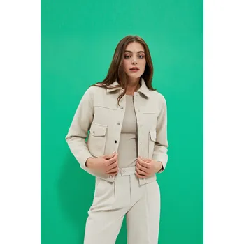 Dámské sako DÁMSKÉ BUNDY L-KU-4009 L.Béžový Marisse šedá | zelená | krémová 2181269