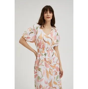 Dámské šaty Dámské květinové šaty MOODO - bílá Moodo bílá | oranžová | zelená | krémová | růžová | vícebarevná 2827569
