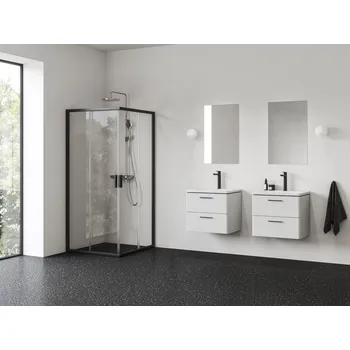 Ravak Blix II sprchový kout 90x90 cm čtvercový černá matný/průhledné sklo 1LM70300Z1