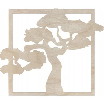 Obraz Základ pro mech, mechový obraz strom stromek čtverec z překližky, panel