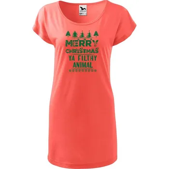 Dámské tričko DOBRÝ TRIKO Dámské tričko/šaty Merry animal Velikost: XL, Barva: Korálová