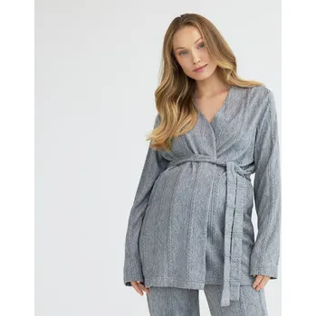 Dámský svetr Reserved - Kardigan s&nbsp;vázáním - středně šedá - 827HD-85X - 827HD-85X-XL