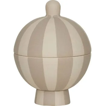 Úložný box OYOY, Dekorativní nádoba Toppu, 8,5 cm, béžová - Formadore