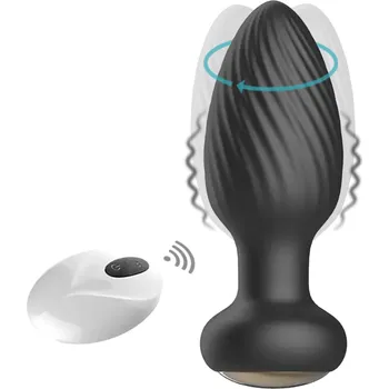 Anální kolík BASIC X Rotty rotační anální kolík na dálkové ovládání černý