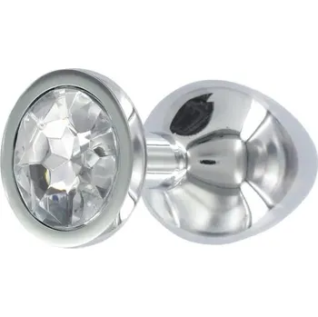 Anální šperk BASIC X Tommy kovový anální kolík s čirým kamínkem