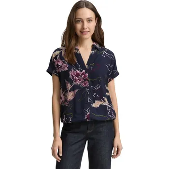 Dámská halenka TOM TAILOR® KVĚTOVANÁ PROPÍNACÍ BLŮZA KRÁTKÝ RUKÁV S