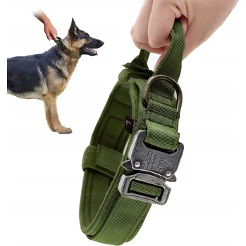 Obojek pro psa OBROŽA TRENINGOVÁ TAKTICKÁ PRO SILNÉHO VELKÉHO PSA S UCHYTEM PRO KONTROLU L