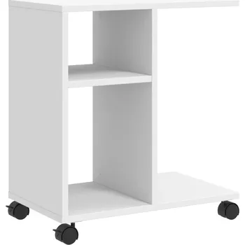 Konferenční stolek Bílý odkládací stolek na kolečkách 50x30x55 cm