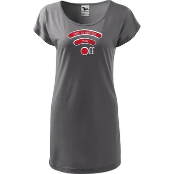 Dámské tričko DOBRÝ TRIKO Dámské tričko/šaty s potiskem Jsem off Velikost: S, Barva: Ocelová šedá