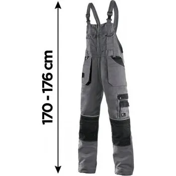 montérky CANIS Pánské kalhoty na šle ORION KRYŠTOF, 170-176cm, šedo-černé, Barva sivo-čierna, Velikost 48