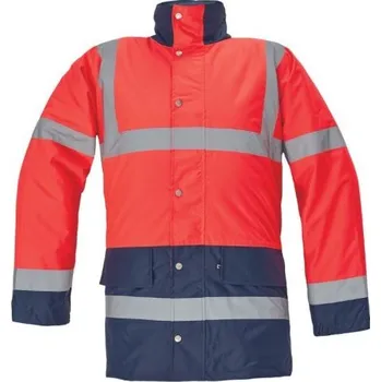 Pánská móda ČERVA Zateplená nepromokavá bunda Sefton červená-tm. modrá, Barva červená, Velikost 3XL