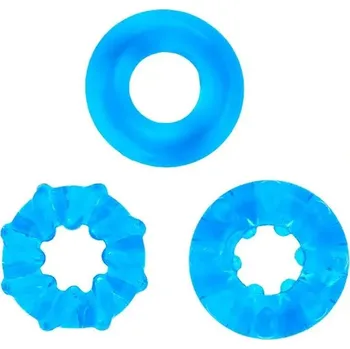 BASIC X Erekční kroužky nevibrační 3 ks modré