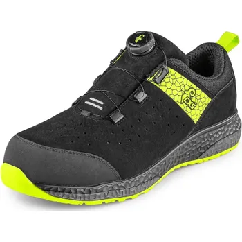 Pracovní obuv CANIS Bezpečnostní polobotka s kompozitovou špicí CXS FIBELINE CERANA S3S, Barva čierno-zelená, Velikost 39