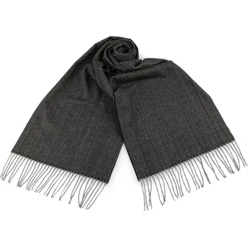 Šála Pánská šála s třásněmi 35x175 cm, malé, 2 šedá