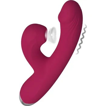 Vibrátor BASIC X VIBRÁTOR RABBIT S PODLAKOVÝM STIMULÁTOREM KLITORISU RŮŽOVÝ