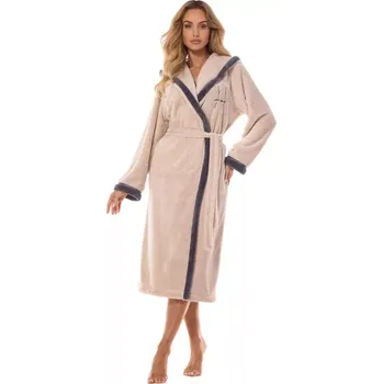 Dámské noční prádlo Dámský župan 2419 Tess angora - L&L Béžová L