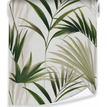 Tapeta TAPETA LISTY TRÁVA BOHO TROPICKÁ VLIESOVÁ TAPETA NA ZEĎ DO OBÝVÁKU LOŽNICE