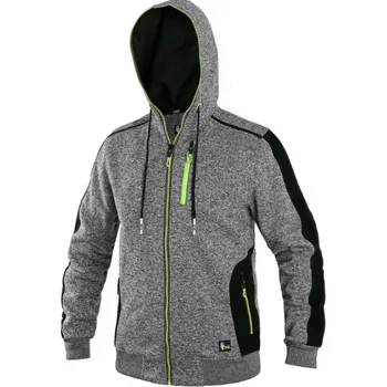 Pánská mikina CANIS Pánská mikina z pleteniny Indiana, šedo-žlutá (DOPRODEJ), Barva sivo-žltá, Velikost 3XL