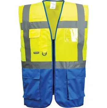 PORTWEST Reflexní vesta manažerská C476 Warssaw, žluto-sv.modrá, Velikost 3XL