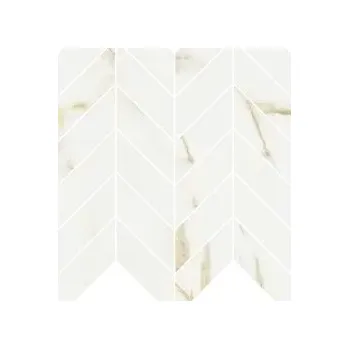 Obklad Atelier Chevron Calacatta Gold Polished - dlaždice mozaika 30x30 bílá lesk ATL443L