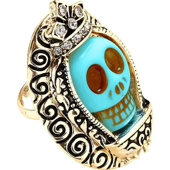 Karnevalový doplněk Azurový prsten s lebkou