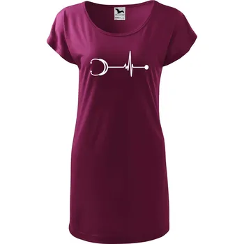 Dámské tričko DOBRÝ TRIKO Dámské tričko/šaty Tep stetoskop Velikost: L, Barva: Fuksiová
