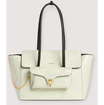 COCCINELLE DOUBLE BEAT CRA KOŽENÁ KABELKA SNOW/NOIR AW25