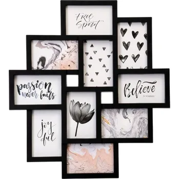 Rám na obraz Rámeček na 10 fotografií EVITA černý