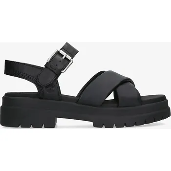 Dámské sandále Kožené sandály Timberland London Vibe dámské, černá barva, na platformě, TB0A2QVJ0151 99X, EUR 40