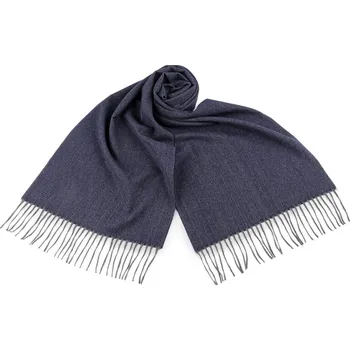 Šála Pánská šála s třásněmi 35x175 cm, barva 1 modrá tmavá