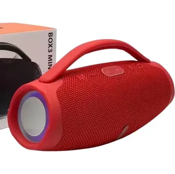 Bluetooth reproduktor Přenosný Bluetooth reproduktor BOX3 MINI LED červený