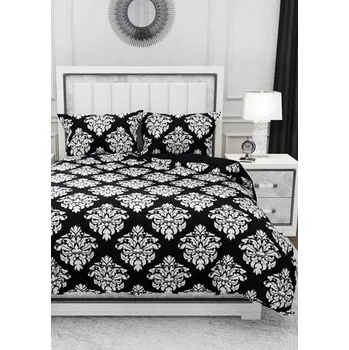 Povlečení Povlečení 140x200 Glamour 007 černé bílé ornament