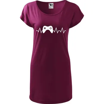 Dámské tričko DOBRÝ TRIKO Dámské tričko/šaty Tep gaming Velikost: XL, Barva: Fuksiová