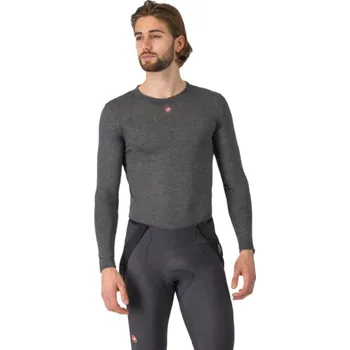 cyklistický dres CASTELLI Cyklistické triko s dlouhým rukávem - MEDIO BASE LAYER LS - šedá M
