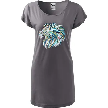 Dámské tričko DOBRÝ TRIKO Dámské tričko/šaty Hlava lva Velikost: L, Barva: Ocelová šedá